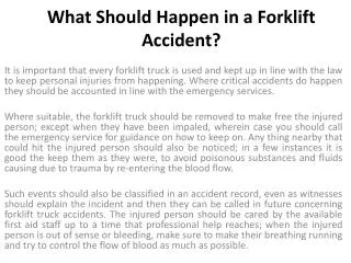 What Should Happen in a Forklift Accident?