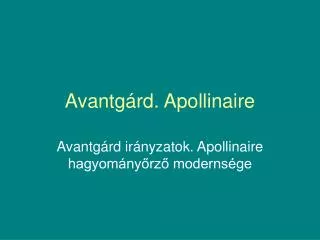 avantg rd apollinaire