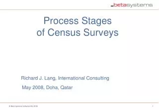 Process Stages of Census Surveys
