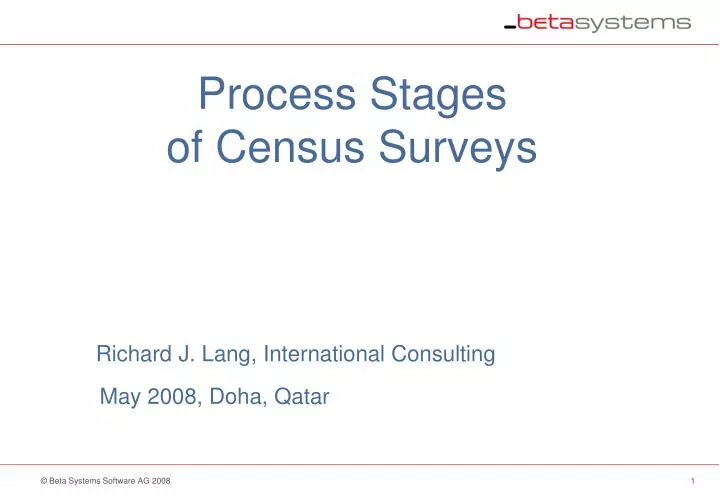 process stages of census surveys