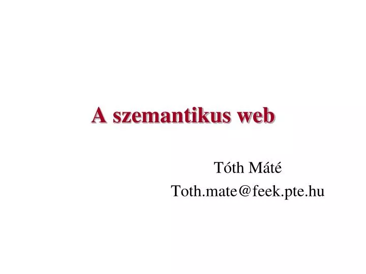 a szemantikus web