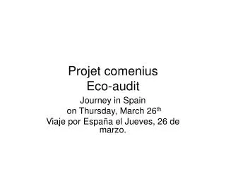 Projet comenius Eco-audit