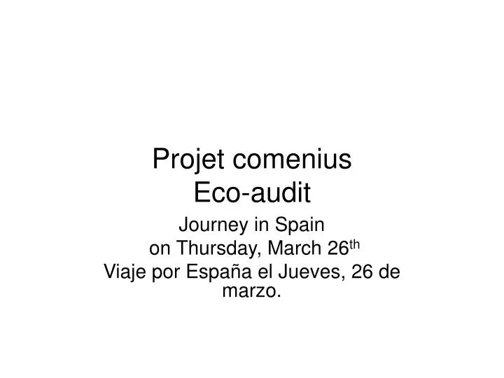 projet comenius eco audit