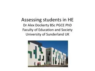 Undergraduate assessment