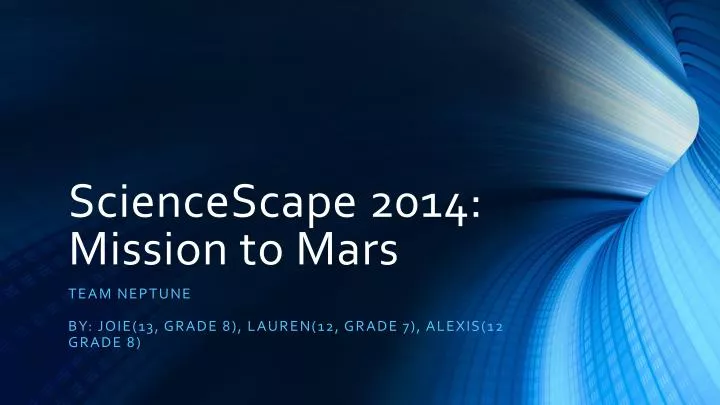 sciencescape 2014 mission to mars