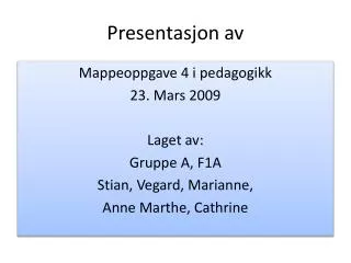 presentasjon av