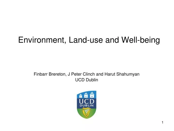 environment land use and well being