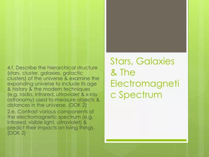 stars galaxies the electromagnetic spectrum