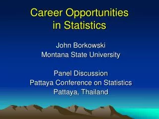 Career Opportunities in Statistics