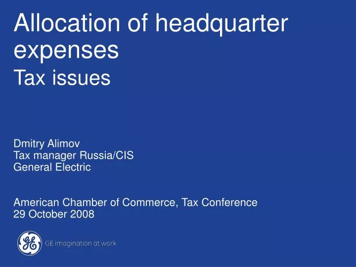 allocation of headquarter expenses
