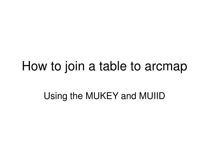 how to join a table to arcmap