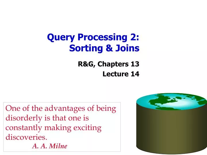 query processing 2 sorting joins