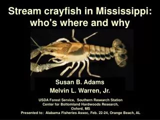 Stream crayfish in Mississippi: who's where and why
