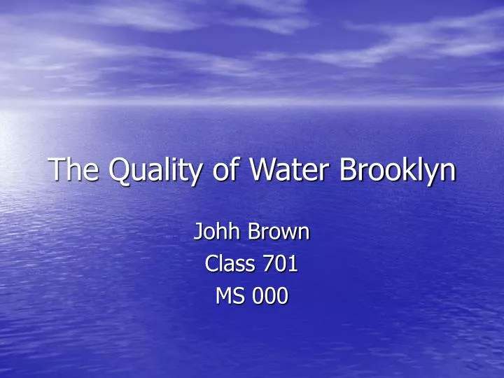 the quality of water brooklyn