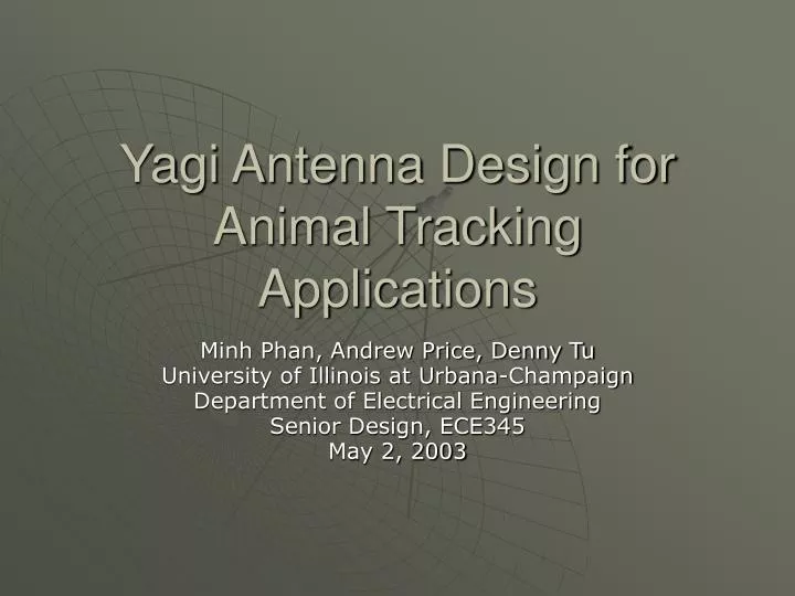 yagi antenna design for animal tracking applications