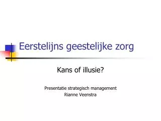 eerstelijns geestelijke zorg