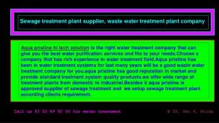 waste water treatment company delhi, sewage treatment plant