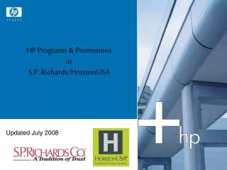 HP Programs &amp; Promotions at S.P. Richards/HorizonUSA