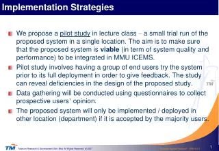 Implementation Strategies