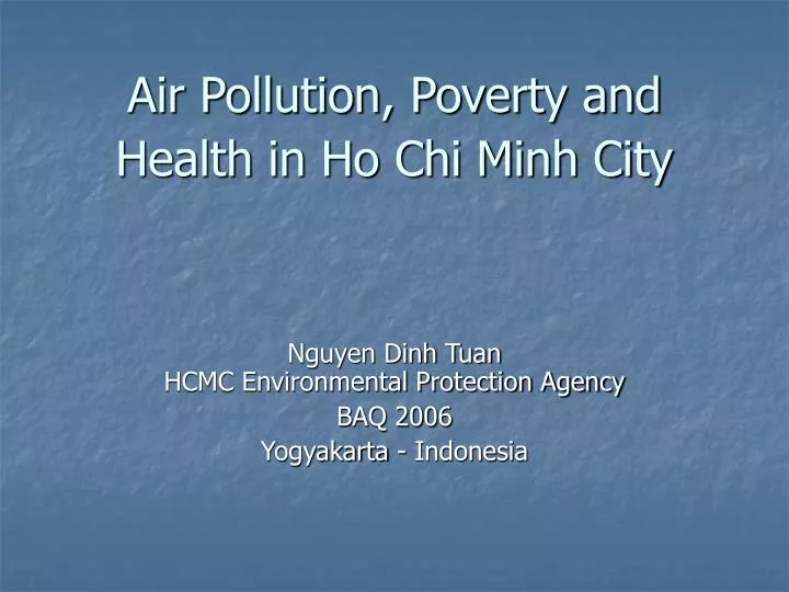 air pollution poverty and health in ho chi minh city