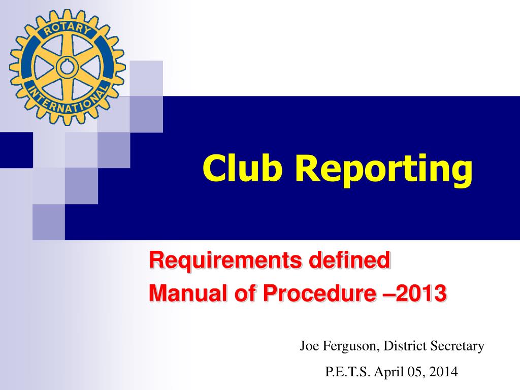PPT - Club Reporting PowerPoint Presentation, free download - ID:6918633