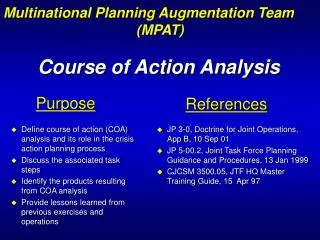 Course of Action Analysis