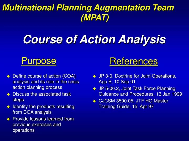 course of action analysis