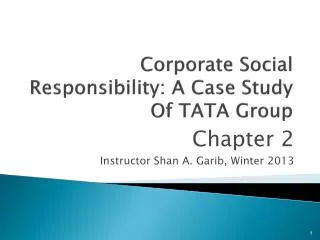 Corporate Social Responsibility: A Case Study Of TATA Group