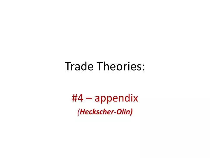 trade theories