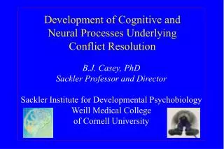 Development of Cognitive and Neural Processes Underlying Conflict Resolution