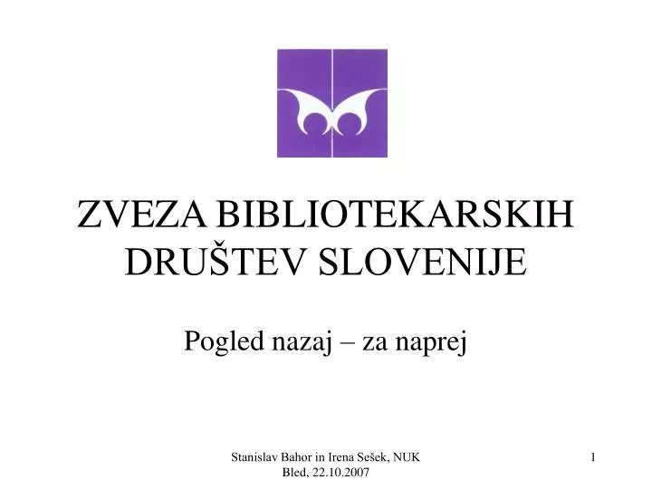 zveza bibliotekarskih dru tev slovenije