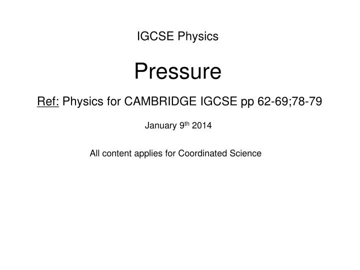 igcse physics pressure