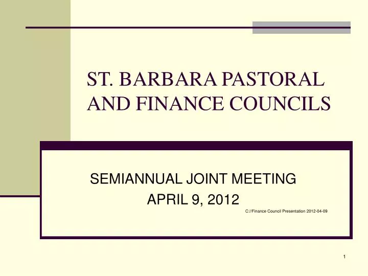 st barbara pastoral and finance councils
