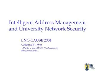 Intelligent Address Management and University Network Security