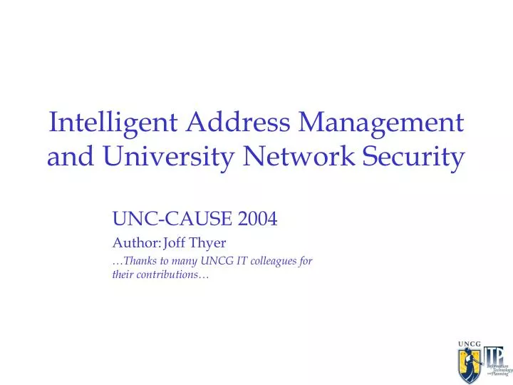 intelligent address management and university network security