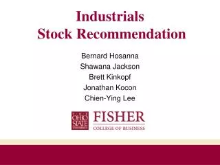 Industrials Stock Recommendation