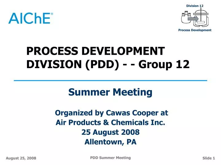 process development division pdd group 12