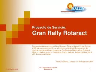 Proyecto de Servicio: Gran Rally Rotaract