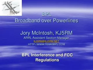 BPL Interference and FCC Regulations
