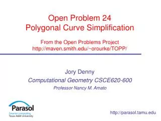 Open Problem 24 Polygonal Curve Simplification From the Open Problems Project