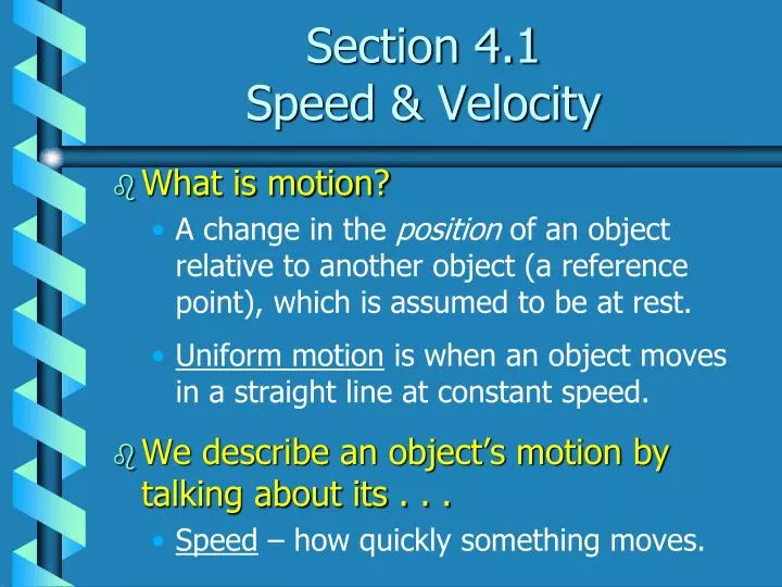 section 4 1 speed velocity