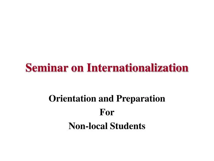 seminar on internationalization