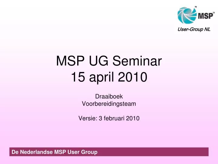 msp ug seminar 15 april 2010