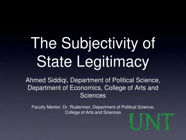 the subjectivity of state legitimacy