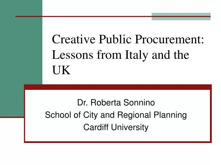 creative public procurement lessons from italy and the uk