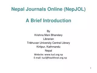 Nepal Journals Online (NepJOL)