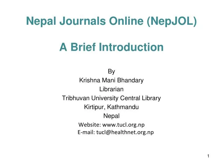 nepal journals online nepjol