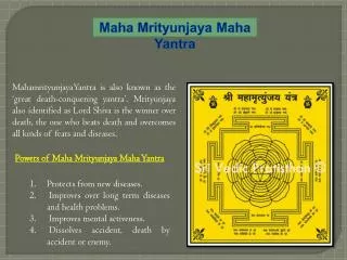 Maha Mrityunjaya Maha Yantra