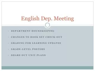 English Dep. Meeting