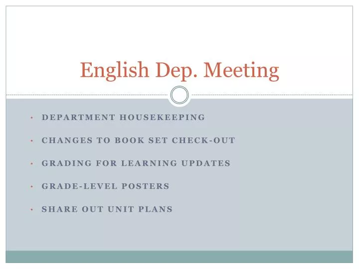english dep meeting